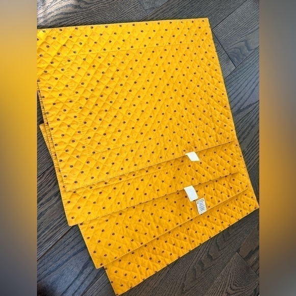 100% cotton yellow double sided Italian kitchen cottage inspired made in france - Picture 2 of 3